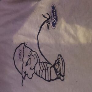 So 90s. ALL EMBROIDERY chevy CALVIN peeing on ford.